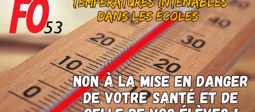 ALERTE CANICULE : Assez du mépris de l’Etat à l’égard des élèves et des personnels !