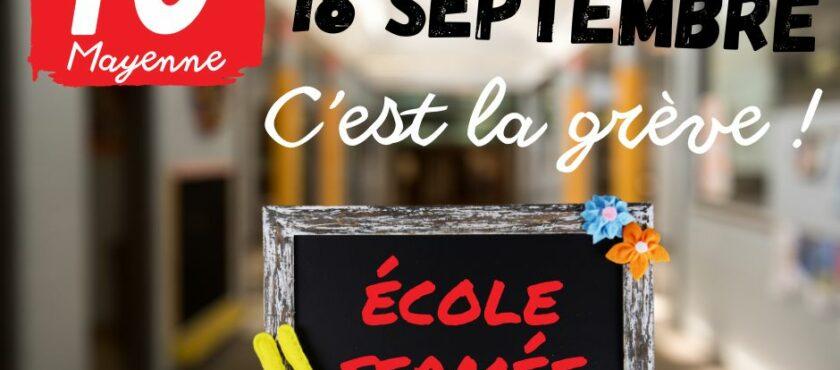18 septembre : grève reconductible