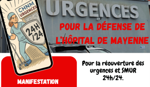Mobilisation pour la défense de l’hopital samedi 13 décembre à Mayenne