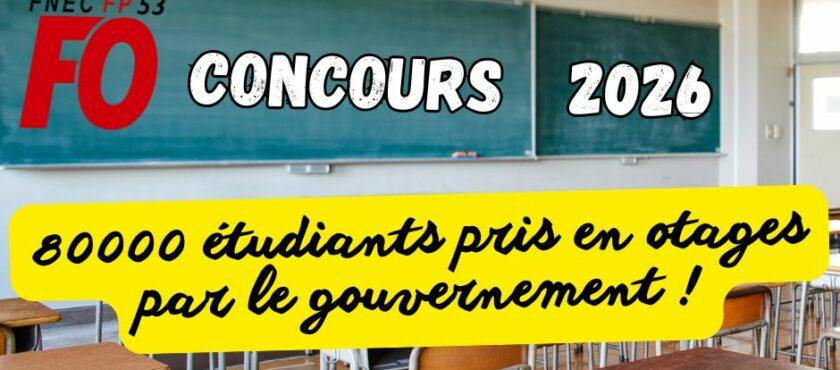 Concours 2026 : 80000 étudiants pris en otages par le gouvernement