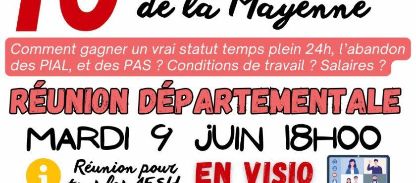 AESH : réunion départementale le 9 juin